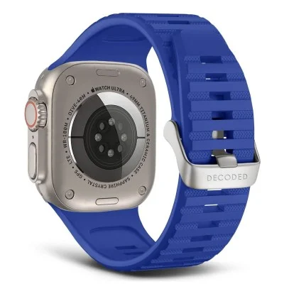 Decoded AppleWatch 49/45/44/42 mm Gen 1-9-SE Silicone Ultra Traction Strap - Galactic Blue
